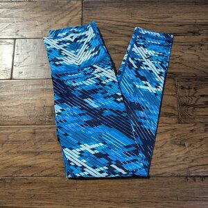 aerie leggings blue geometric print size small